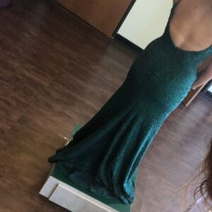 Jovani Green Backless Gown
